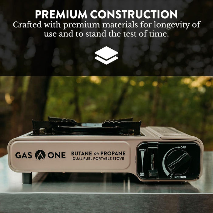 GS-3400P Propane or Butane Stove Dual Fuel Stove Portable Camping Stove - Patented - with Carrying Case Great for Emerge
