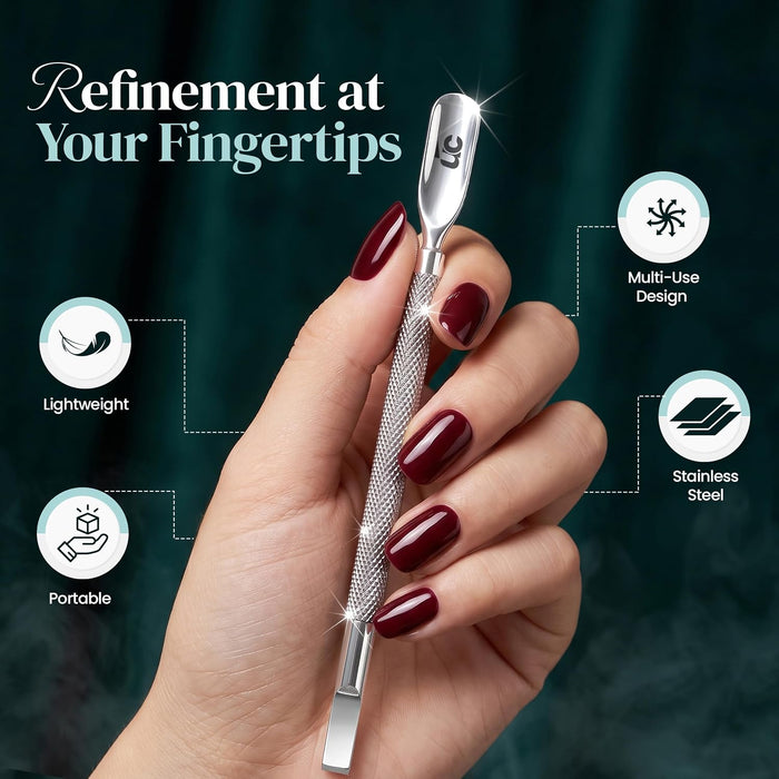 Cuticle Pusher Tool & Spoon Nail Cleaner