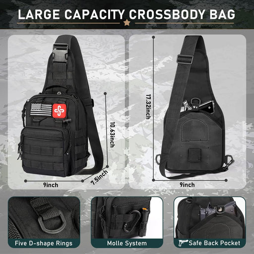 Survival Kit, 262Pcs Survival Gear and Supplies with First Aid Kit Pouch and Crossbody Bag, Emergency Kit with Tent, Camping Axe Hammer, Survival Shovel w/Pick, Bug Out Bag Gifts for Men Women