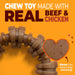 Strong Chew Ring Dog Toy, Chew Toy Made with Real Beef & Chicken