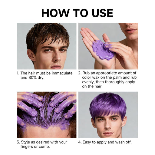 Temporary Hair Color Wax White for kids, Strong Hold Hair Styling Putty for Men & Women,Non Greasy & Water Resistant,Easy Wash Out,for Parties,Cosplay,Events & Daily Use,120g