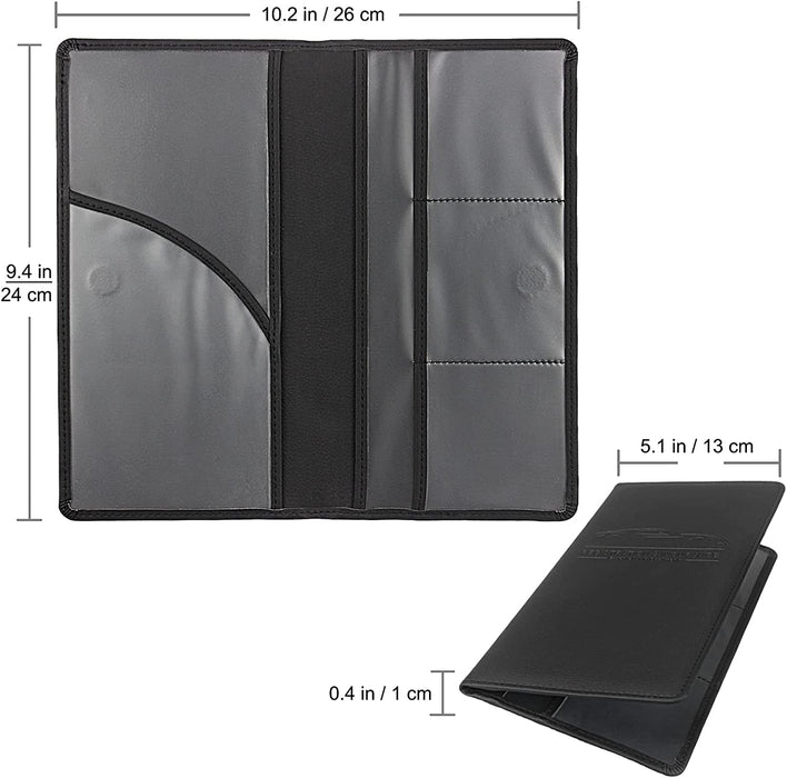 Premium Car Registration & Insurance Card Holder, Black