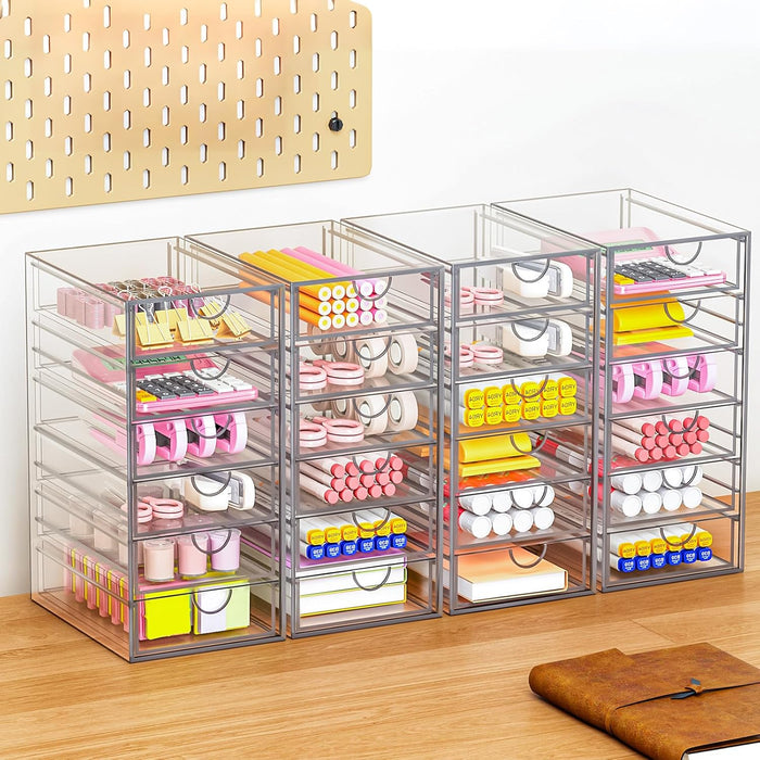 Acrylic Makeup Organizer with 19 Drawers,Storage Drawer Organizer