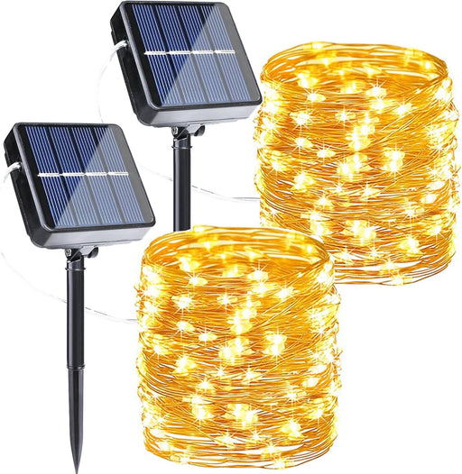 Solar Fairy Lights, 2-Pack Total 80FT 240LED Lights, Warm White