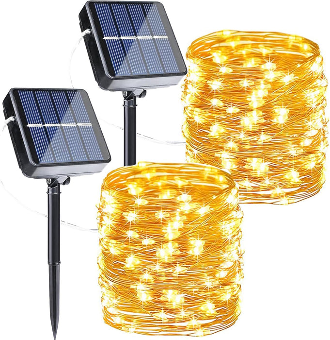Solar Fairy Lights, 2-Pack Total 80FT 240LED Lights, Warm White