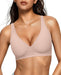 Womens Jelly Bras Wireless Deep V Bralette Comfy Push Up Tshirt Bras
