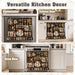 Coffee Bar Farmhouse Oven Skirt Curtain for Stove, Rustic Coffee Lover Tie Top Oven Curtain with Ruffle Trim, Decorative Stove Cover for Cozy Kitchen Decor, Cotton Blend Oven Skirt