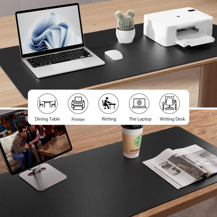 Non-Slip Waterproof PU Leather Desk Pad Protector for Mouse, Writing Desk, Office, Home, Laptop Blotter, 23.6" x 13.7", 