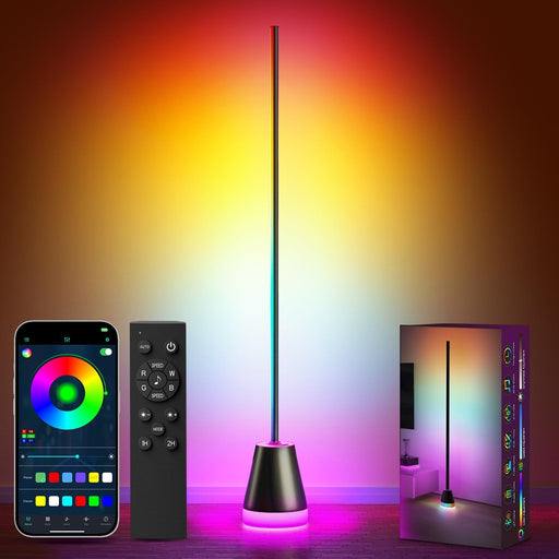 Smart RGB LED Corner Floor Lamp,172 LEDs Bright Standing Lamps for Living Room with APP and Remote,Modern Floor Lamp wit