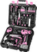 Drill Set, Home Tool Set with 8V Pink Cordless Drill, Hand Tool Kit for Women, 126 pcs