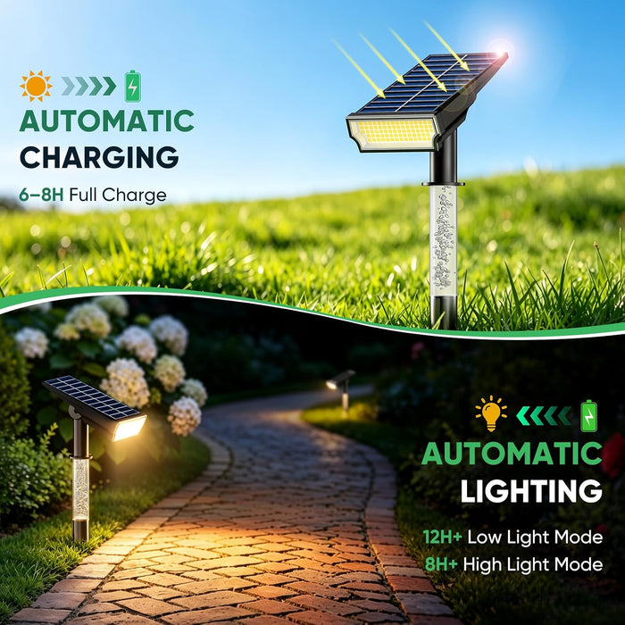 Solar Spot Lights Outdoor Waterproof, Warm White 2 Pack