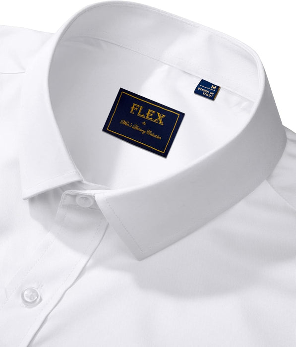 Men's Dress Shirts Solid Long Sleeve Stretch Wrinkle-Free Formal Shirt Business Casual Button Down Shirts
