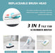 Shower Scrubber with Long Handle, 3 in 1 Tile Tub Scrubber Brush with 3 Detachable Cleaning Heads Adjustable Handle Show