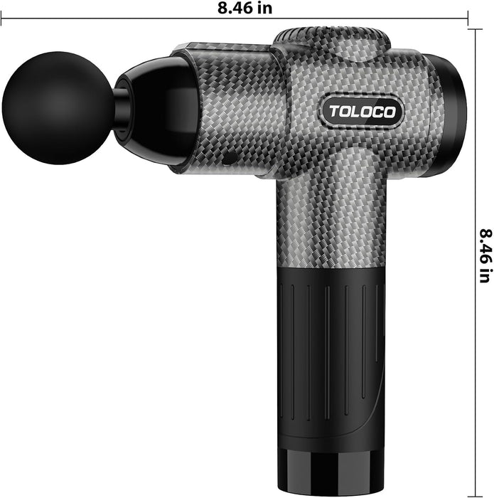 Massage Gun, Deep Tissue Back Massage for Athletes for Pain Relief, Percussion Massager with 10 Massages Heads & Silent Brushless Motor, Fathers Day Dad Gifts, Carbon