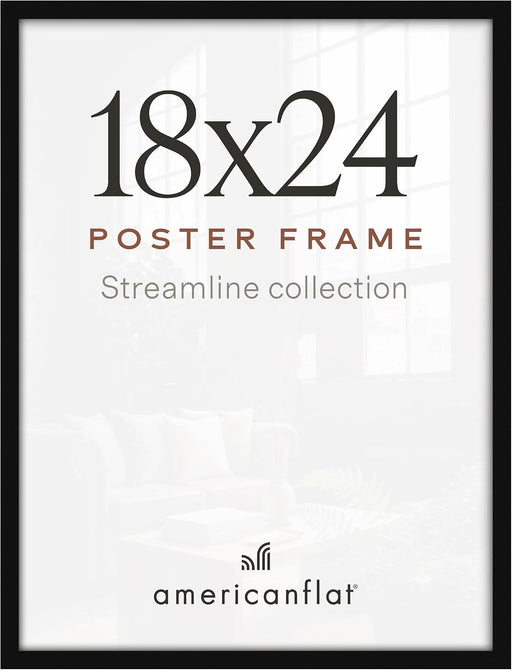 18x24 Poster Frame - Slim Molding - Black
