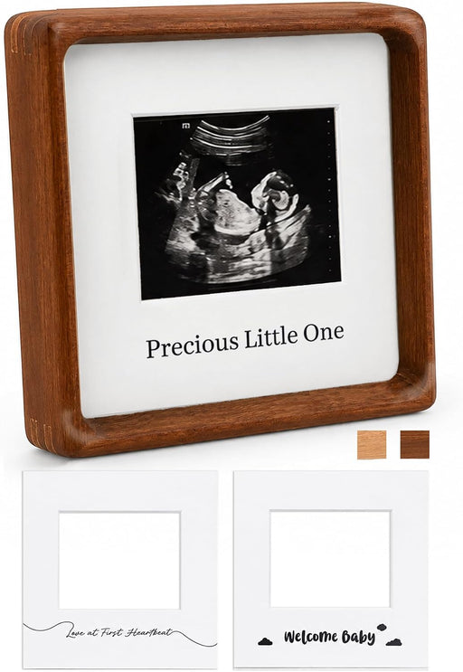 Wooden Baby Sonogram Picture Frame - First Ultrasound New Baby Announcement