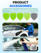 XINDELL Interior Windshield Cleaner Tool – Car Interior Window Cleaning Kit with Extendable Handle & 4 Microfiber Pads, 
