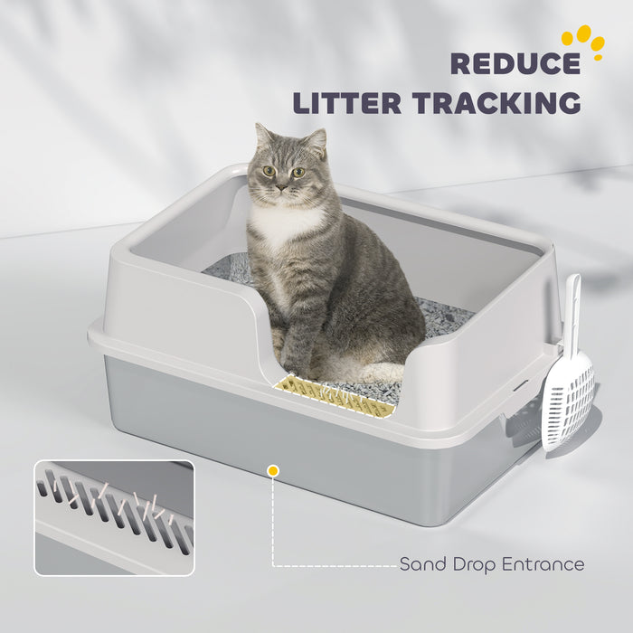 High-Sided Stainless Steel Cat Litter Box