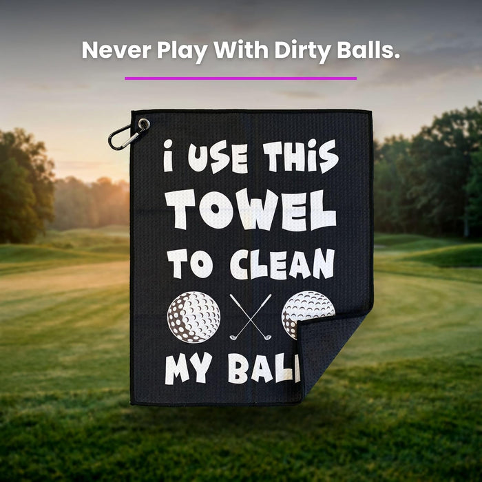 Towel, Funny Microfiber with Bag Clip, Gift for Men & Dad