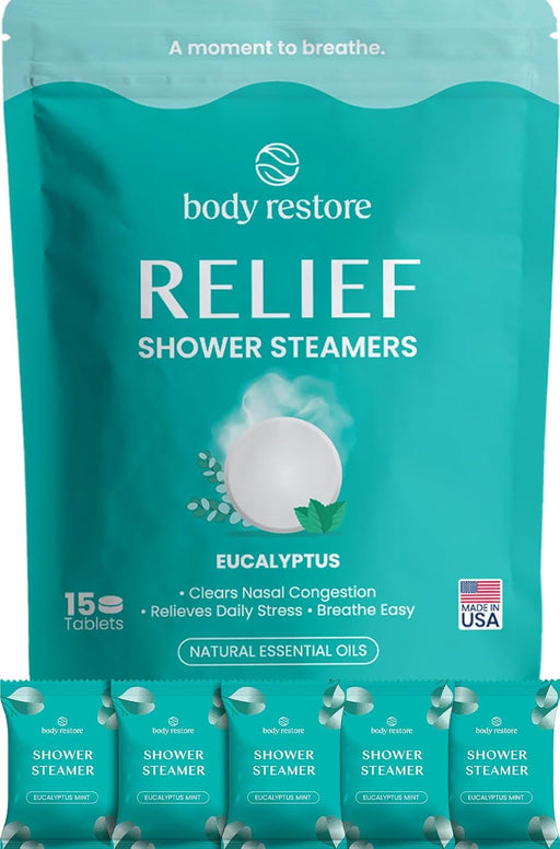 BodyRestore Shower Steamers Aromatherapy, Self Care Gifts, Relief 15 Pack