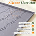 Silicone Cat Litter Mat 34" x 22", Large Litter Trapping Mat, Gray