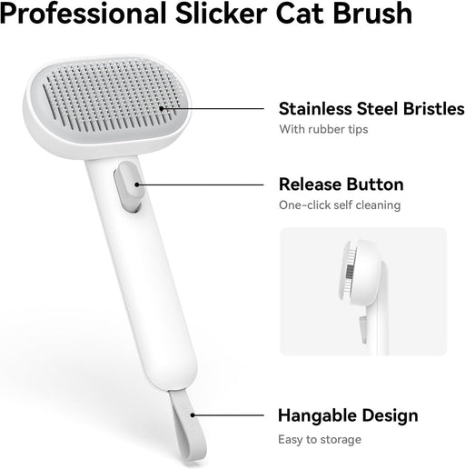 Cat Brush for Shedding, Cat Brushes for Indoor Cats, Cat Brush for Long or Short Haired Cats, Cat Grooming Brush Cat Com