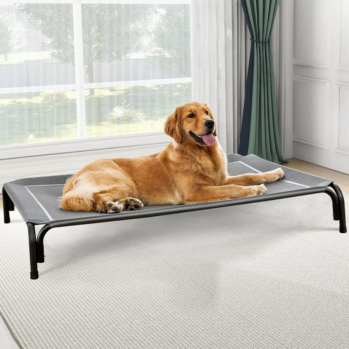 Outdoor Elevated Dog Bed for Large Sized Dogs, No-Tool Assembly.