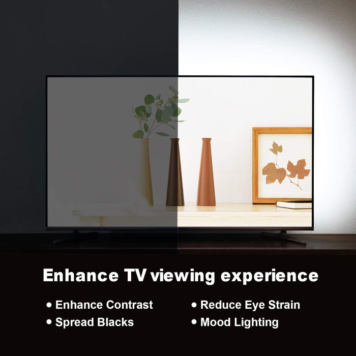 USB TV Bias Lighting 6500K True White for 50-55inch TV, 11.5ft LED Lighting fixtures for Indoor and Outdoor Lighting App