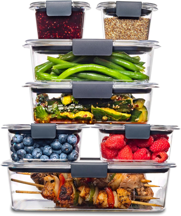 Brilliance BPA-Free Food Storage Container Set with Airtight Lids, 5-Pack (3.2 Cup) - Perfect for Lunch, Meal Prep, and Leftovers