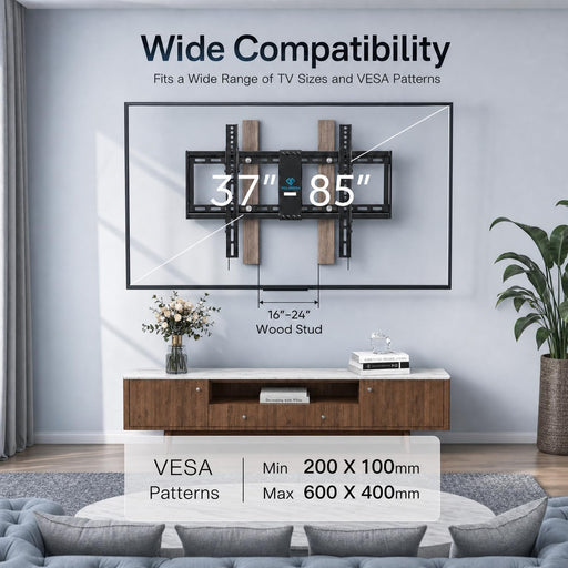 Tilting TV Wall Mount for 37–85 inch TVs up to 132 lbs