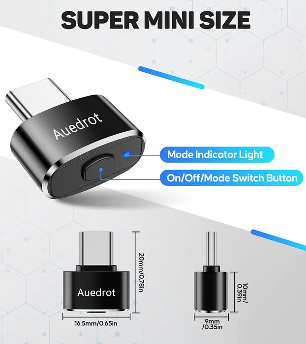 Mouse Jiggler Undetectable USB-C Mouse Mover with Switch Button, Automatic Type-C Wiggler with 2 Jiggle Modes, Plug & Pl