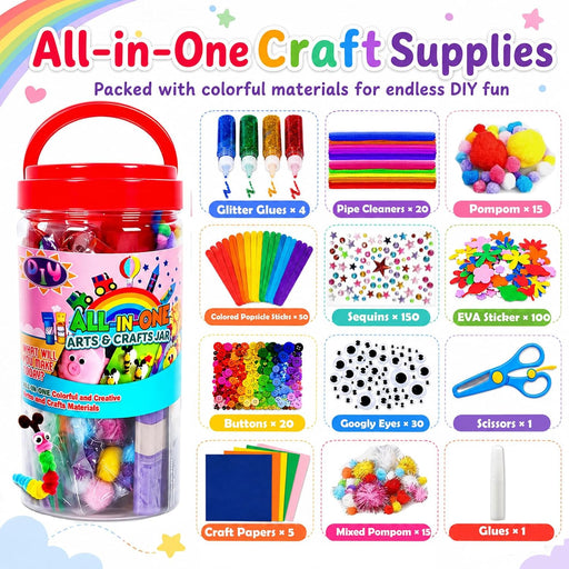 Arts and Crafts Supplies for Kids - Toddler DIY School Craft Set