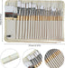 Paint Brushes Set of 24 Pieces with Canvas Brush Case