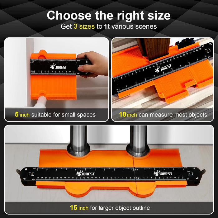 Connectable Contour Gauge (10+5 Inch), Gifts Ideas for Men Dad Handyman Husband Him, Shape Profile Duplicator with Lock,