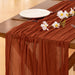 Fall Table Runner Terracotta Cheesecloth Boho Wedding Thanksgiving Decor