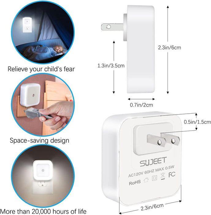 Night Light, Night Lights Plug into Wall 8-Pack, Nightlight Plug in Night Light, Dusk to Dawn Night Lamp Led (Soft White)