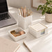 Aesthetic Desk Organizer Set of 3 - Sturdy Concrete Office Accessories