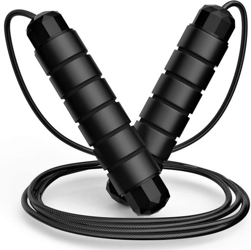 Jump Rope, Tangle-Free Rapid Speed Jumping Rope Cable with Ball Bearings for Women, Men, and Kids, Adjustable Steel Jump