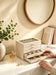 Earring Organizer, Jewelry Box with Clear Lid -Beige, 5 Layer
