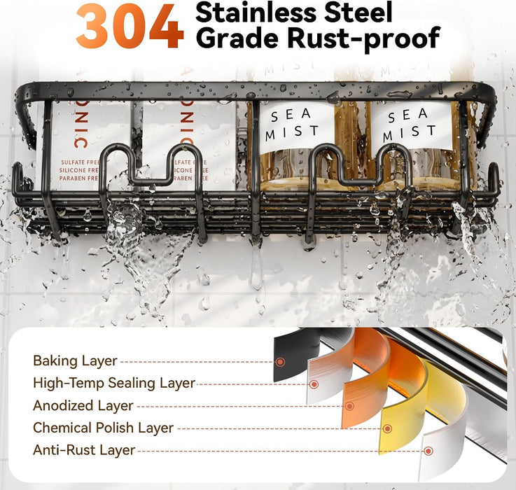 Shower Caddy Adhesive, Rustproof Shower Organizer, Wall Shower Rack