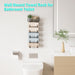 Towel Racks for Bathroom Storage - 6 Tier Over The Door & Wall Mount Rolled Towel Storage Organizer Holder with Metal Shelf Basket for Small Bathroom, Camper, Rv - Black, Patented