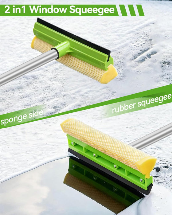 8Pcs Car Wash Kit, 62’’ Car Wash Brush with Long Handle, Microfiber Carwash Kit Set, Car Washing Supplies for Cars RV Truck Exterior