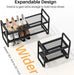 Expandable Metal Shoe Rack for Closet, Entryway & Garage, 2-Tier, Black