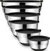 Mixing Bowls with Airtight Lids，6 Piece Stainless Steel Metal Nesting Storage Bowls, Non-Slip Bottoms Size 7, 3.5, 2.5, 2.0,1.5, 1QT, Great for Mixing & Serving(Black)