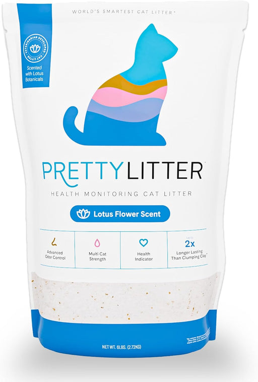 PrettyLitter Health Monitoring Cat Litter, Lotus Flower, 6 lb. Bag