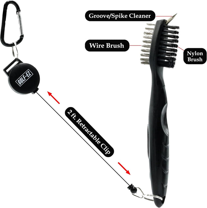 Golf Essentials Kit | Must-Have Accessories – Water Brush, Towel, Club Brush, Ball Marker, Divot Repair Tool, Ball & Tee