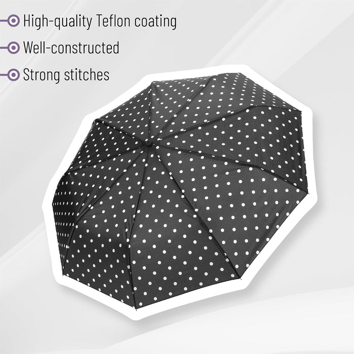 - Windproof Travel Umbrella, Small Water-Resistant Automatic Folding Umbrella for Rain and Sun, Light, Compact and Porta