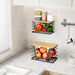 2 Pack Stackable Storage Laundry Kitchen Organizers, Wall Mount Trash Bag Holder with Bamboo Top and Garbage Bag Dispens
