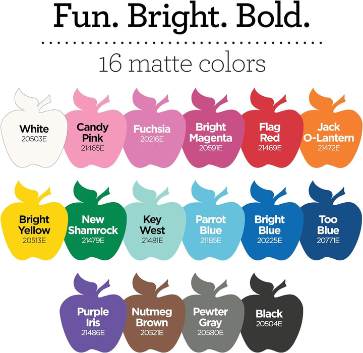 , Vibrant Spectrum Collection Acrylic Craft Paint, Promoabiii, each, 16 assorted matte colors, 2 Fl Oz, 16 Count