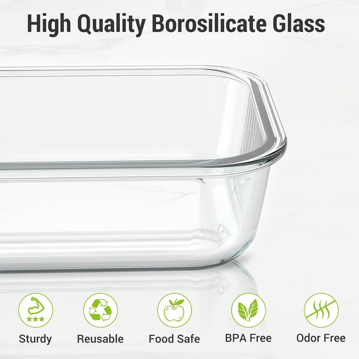 10 Sets 36 oz & 12 oz Glass Food Storage Containers with lids, Gray